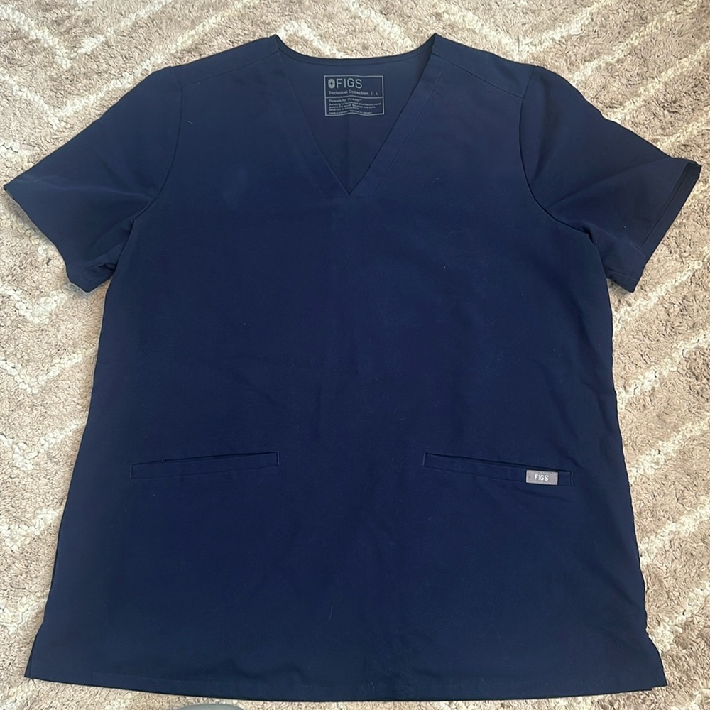 Navy Blue FIGS scrub top